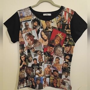 King‎ 30 Unisex Black Graphic Tee with Music Legends Sz S